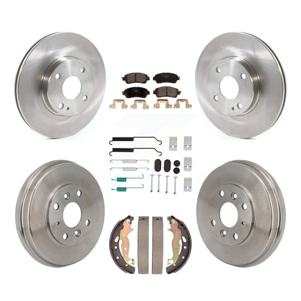 Front Rear Disc Brake Rotors Ceramic Pads And Drum Kit (7Pc) For Toyota Yaris iA Scion K8T-104811