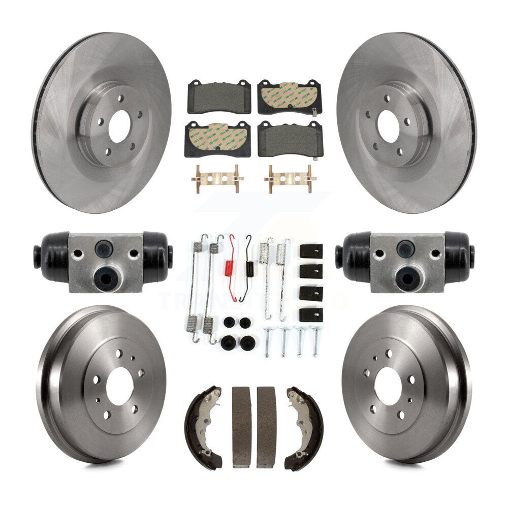 Front Rear Disc Brake Rotor Ceramic Pad & Drum Kit (9Pc) For 2016 Ford Focus RS FMSI=1004 K8T-104816
