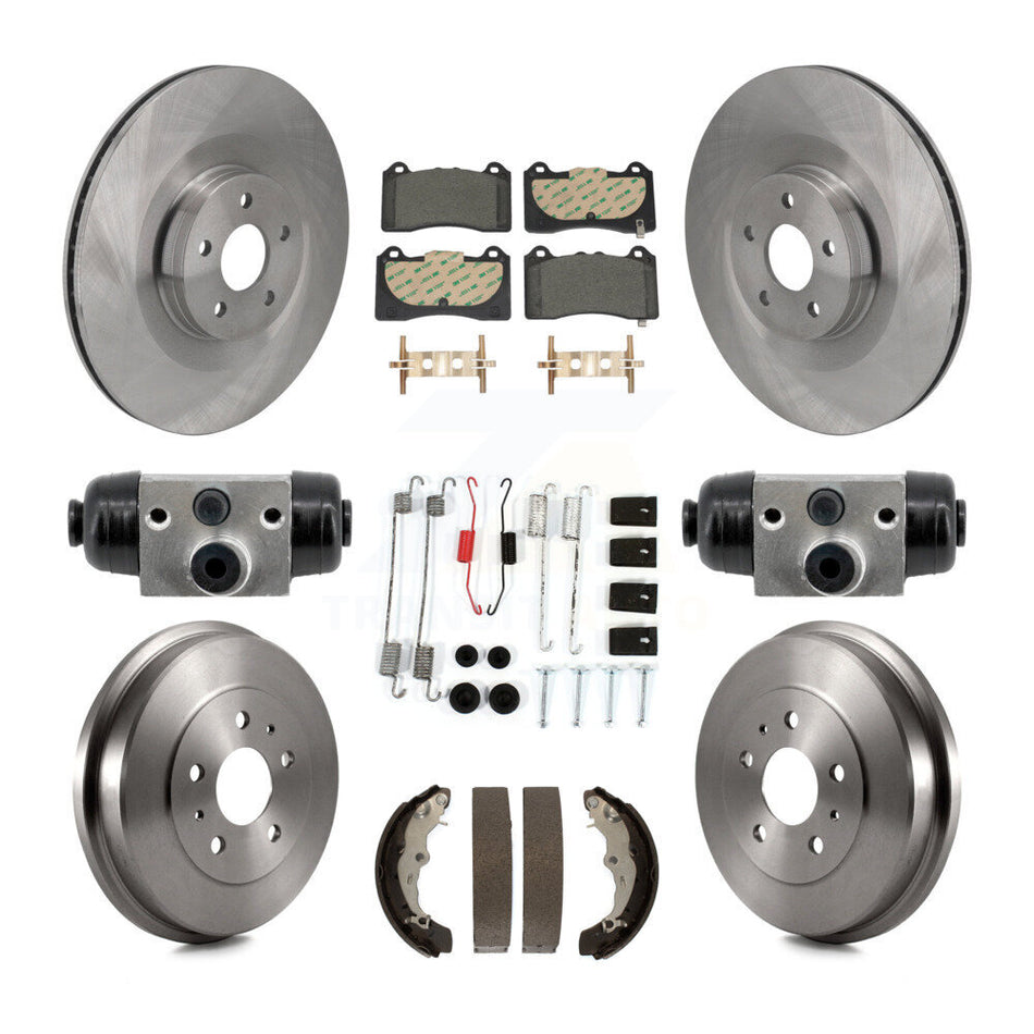 Front Rear Disc Brake Rotor Ceramic Pad & Drum Kit (9Pc) For 2016 Ford Focus RS FMSI=1004 K8T-104816