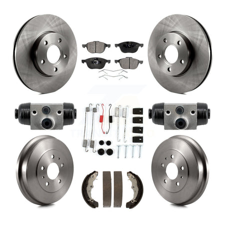 Front Rear Disc Brake Rotors Ceramic Pads And Drum Kit (9Pc) For Ford Focus FMSI=1004 K8T-104818