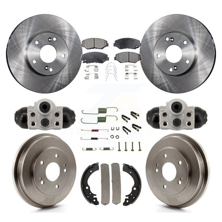 Front Rear Disc Brake Rotors Ceramic Pads And Drum Kit (9Pc) For Honda Fit K8T-104823