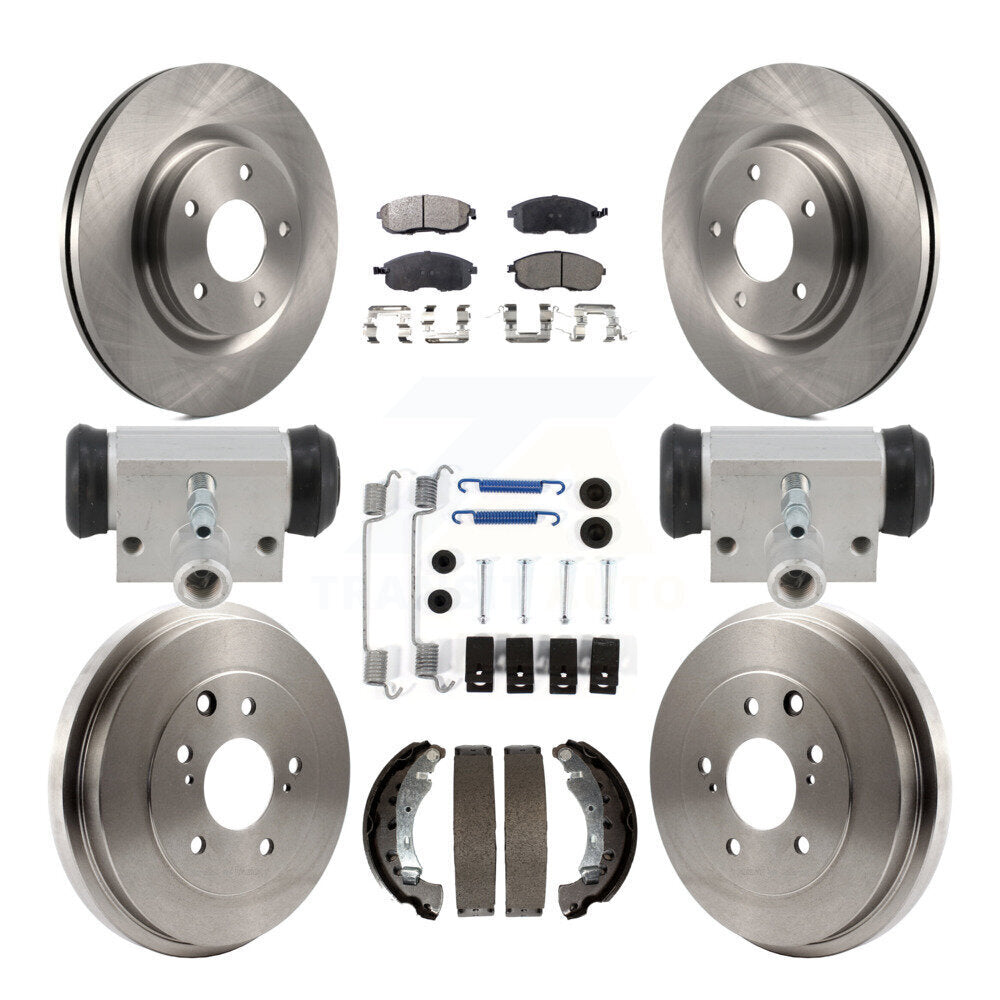 Front Rear Brake Rotors Ceramic Pad & Drum Kit (9Pc) For 17-19 Nissan Sentra Turbocharged K8T-104825