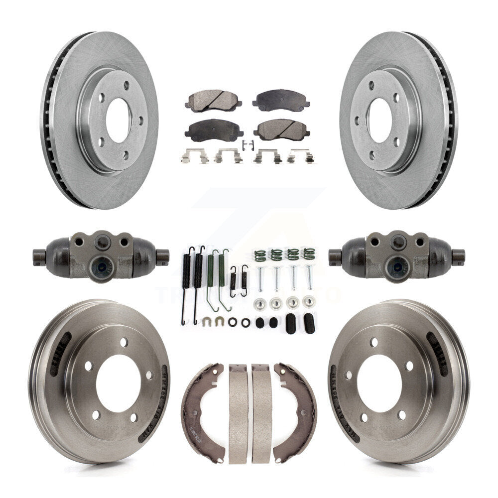 Front Rear Disc Brake Rotors Ceramic Pads And Drum Kit (9Pc) For Mitsubishi Lancer K8T-104826