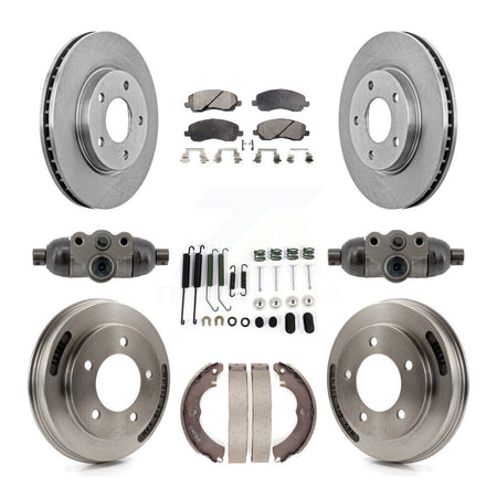 Front Rear Disc Brake Rotors Ceramic Pads And Drum Kit (9Pc) For Mitsubishi Lancer K8T-104826