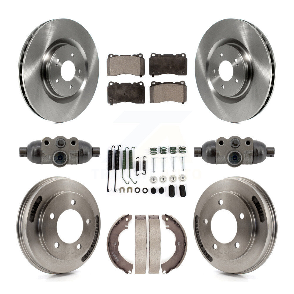 Front Rear Disc Brake Rotors Ceramic Pads And Drum Kit (9Pc) For Mitsubishi Lancer K8T-104827