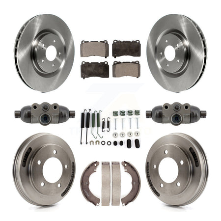 Front Rear Disc Brake Rotors Ceramic Pads And Drum Kit (9Pc) For Mitsubishi Lancer K8T-104827