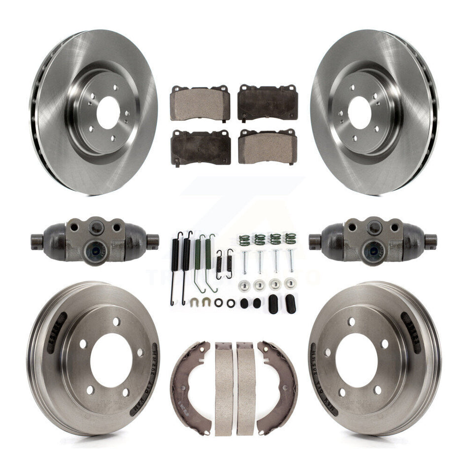 Front Rear Disc Brake Rotors Ceramic Pads And Drum Kit (9Pc) For Mitsubishi Lancer K8T-104827