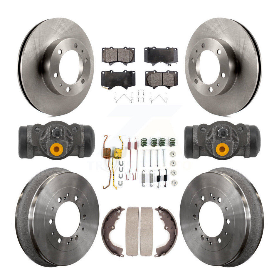 Front Rear Brake Rotor Ceramic Pad And Drum Kit (9Pc) For Toyota Tacoma With 6 Lug Wheels K8T-104830