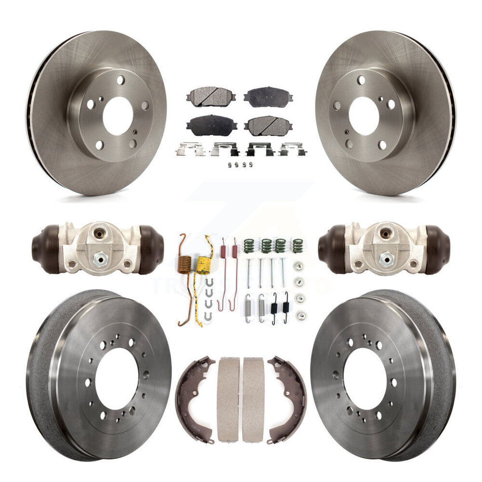 Front Rear Brake Rotor Ceramic Pad Drum Kit (9Pc) For Toyota Tacoma 4WD With 5 Lug Wheels K8T-104831
