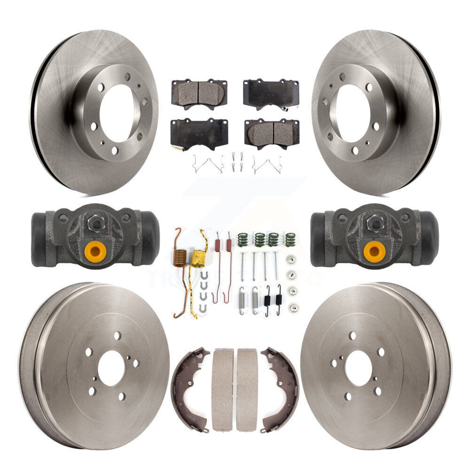Front Rear Brake Rotor Ceramic Pad Drum Kit (9Pc) For Toyota Tacoma RWD With 6 Lug Wheels K8T-104832