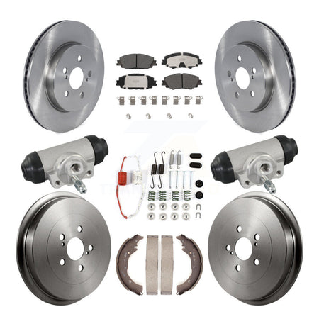 Front Rear Disc Brake Rotors Ceramic Pads And Drum Kit (9Pc) For 2019 Toyota Corolla 2.0L K8T-104836