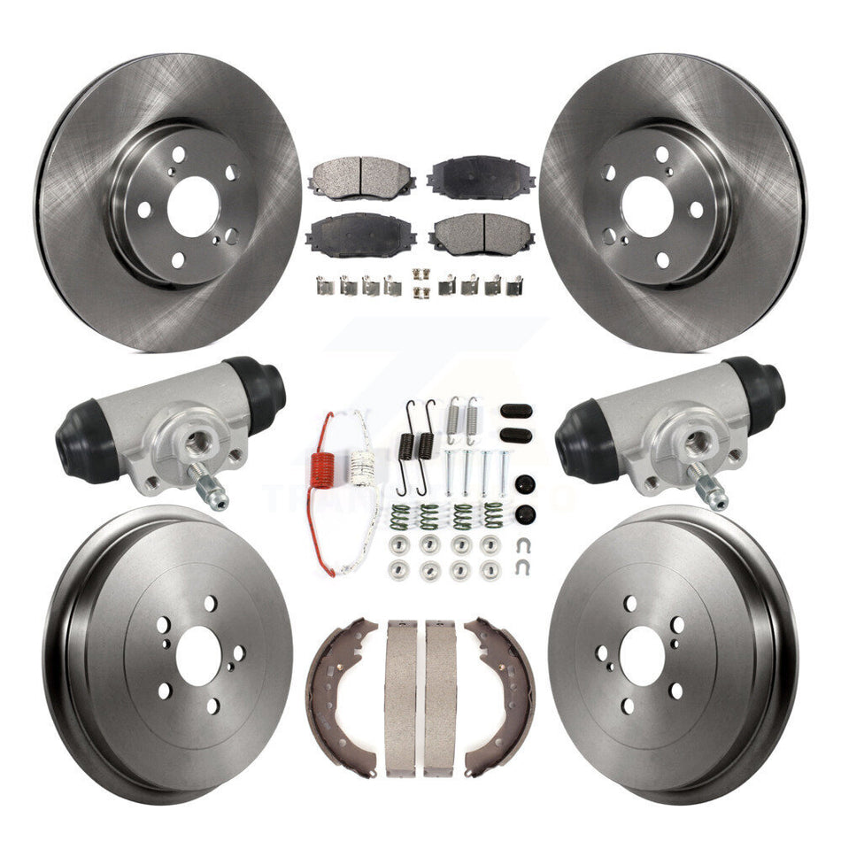 Front Rear Disc Brake Rotors Ceramic Pads And Drum Kit (9Pc) For Toyota Corolla K8T-104837