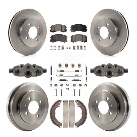 Front Rear Disc Brake Rotors Ceramic Pads And Drum Kit (9Pc) For Mitsubishi Lancer K8T-104838
