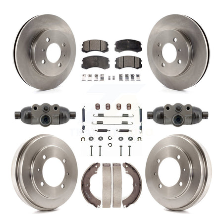 Front Rear Disc Brake Rotors Ceramic Pads And Drum Kit (9Pc) For Mitsubishi Lancer ES K8T-104839