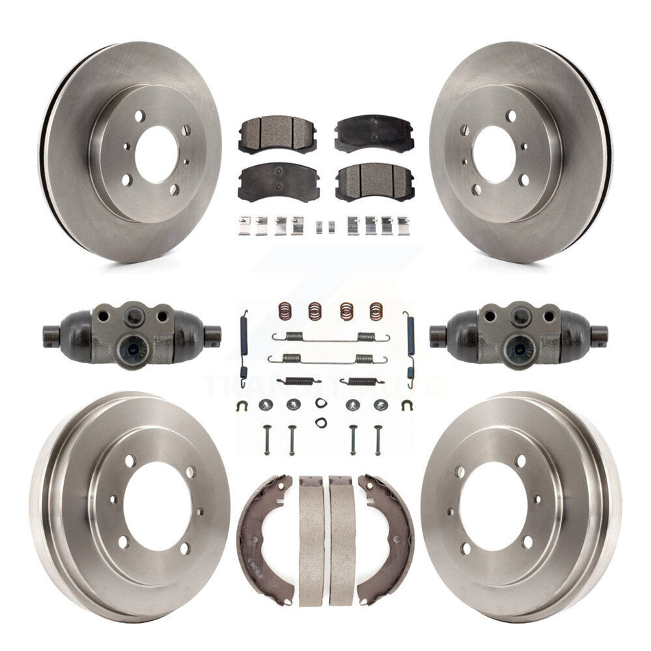 Front Rear Disc Brake Rotors Ceramic Pads And Drum Kit (9Pc) For Mitsubishi Lancer ES K8T-104839