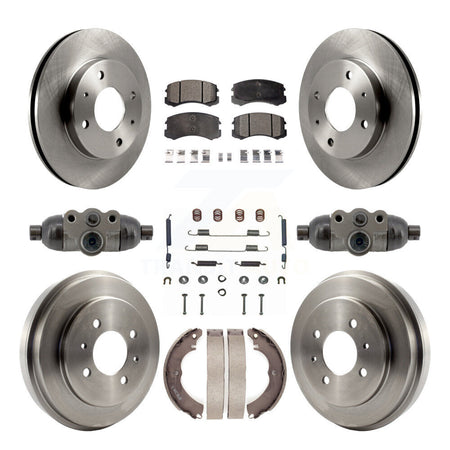 Front Rear Disc Brake Rotors Ceramic Pads And Drum Kit (9Pc) For Mitsubishi Lancer K8T-104840