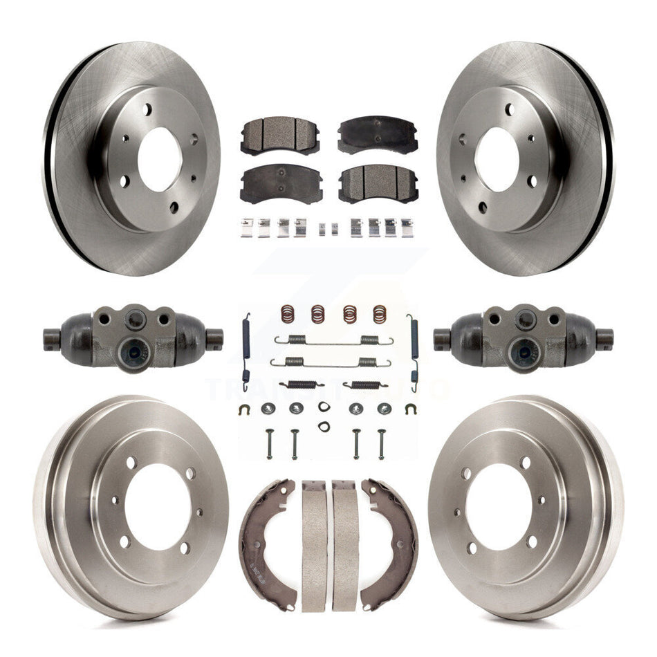 Front Rear Disc Brake Rotors Ceramic Pads And Drum Kit (9Pc) For Mitsubishi Lancer K8T-104841