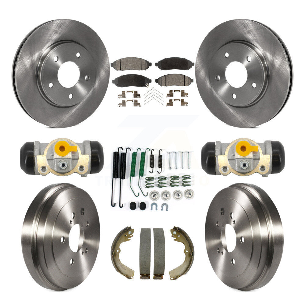 Front Rear Brake Rotor Ceramic Pad Drum Kit (9Pc) For Nissan NV200 Chevrolet City Express K8T-104845