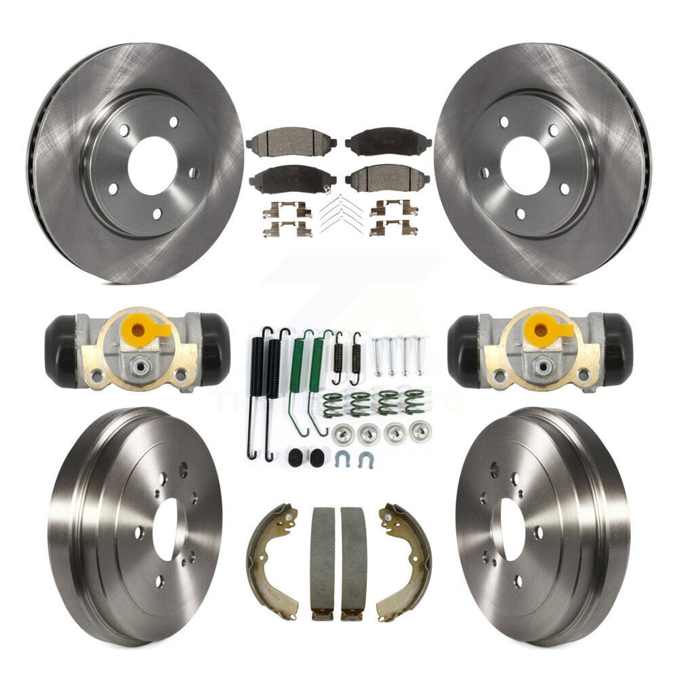 Front Rear Brake Rotor Ceramic Pad Drum Kit (9Pc) For Nissan NV200 Chevrolet City Express K8T-104845