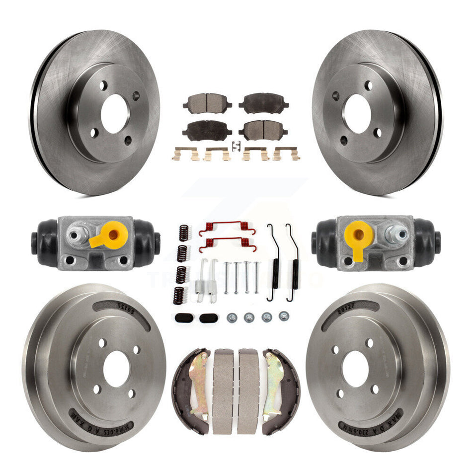 Front Rear Disc Brake Rotors Ceramic Pad & Drum Kit (9Pc) For Chevrolet Cobalt Pontiac G5 K8T-104847