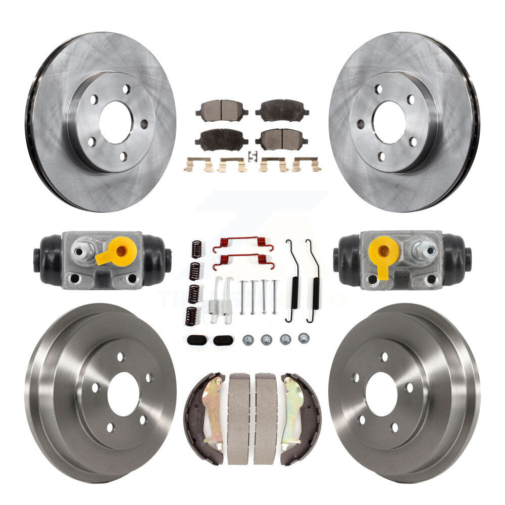 Front Rear Disc Brake Rotors Ceramic Pad & Drum Kit (9Pc) For Chevrolet Cobalt Pontiac G5 K8T-104848