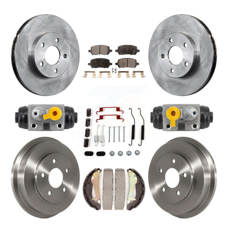 Front Rear Disc Brake Rotors Ceramic Pad & Drum Kit (9Pc) For Chevrolet Cobalt Pontiac G5 K8T-104848