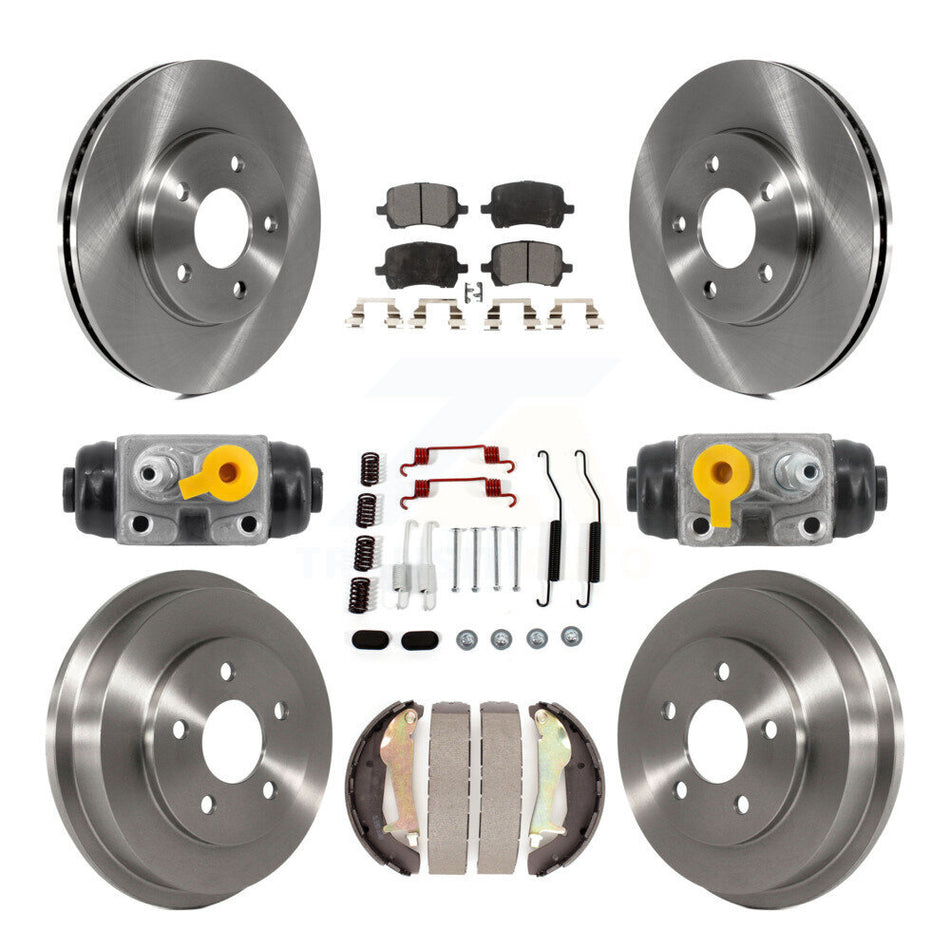 Front Rear Disc Brake Rotors Ceramic Pads And Drum Kit (9Pc) For Chevrolet HHR K8T-104849