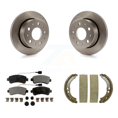 Rear Disc Rotors Ceramic Pads & Parking Brake Shoes Kit For Ram ProMaster 2500 3500 1500 K8T-105374