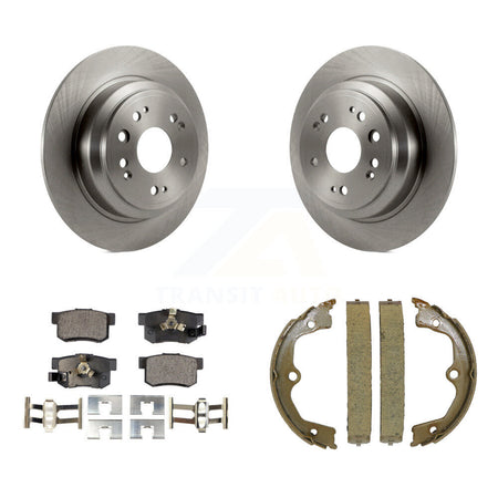 Rear Disc Rotors Ceramic Pads And Parking Brake Shoes Kit For Honda Accord Crosstour K8T-105376