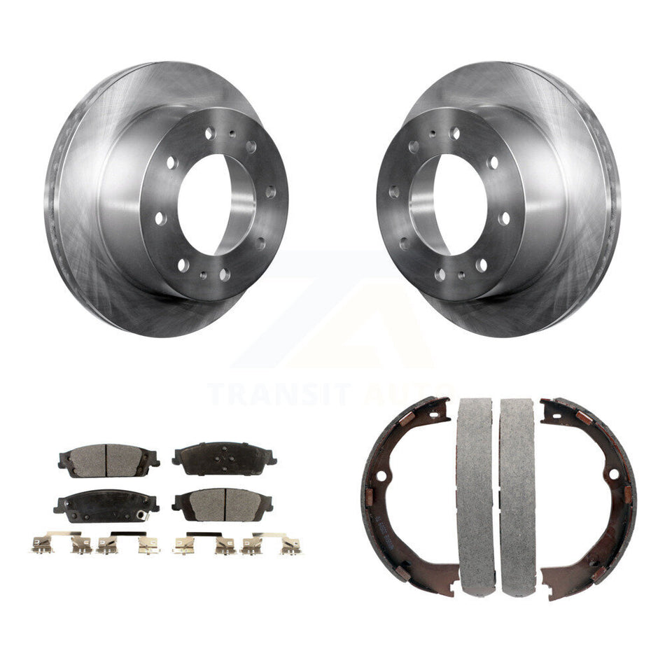 Rear Disc Rotors Ceramic Pads Parking Shoes Kit For Chevrolet Suburban With 8 Lug Wheels K8T-105381