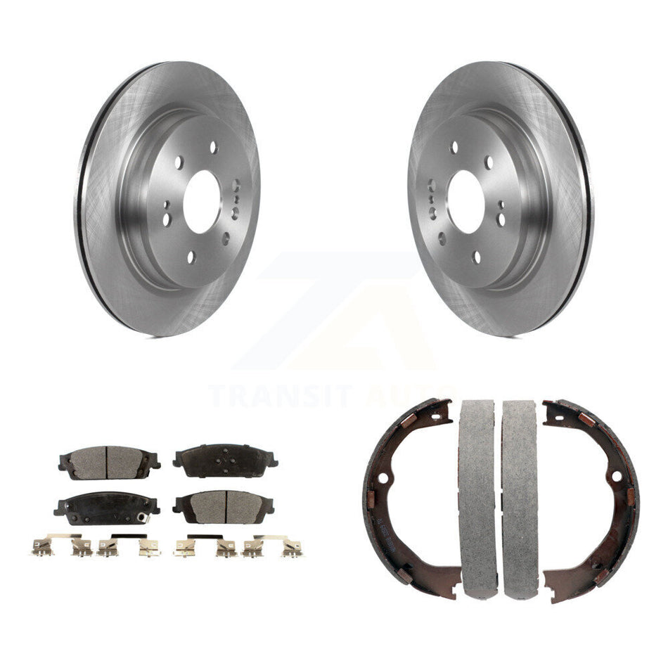 Rear Disc Rotors Ceramic Pads Parking Shoes Kit For 2019 Chevrolet Silverado 1500 LD GMC K8T-105382