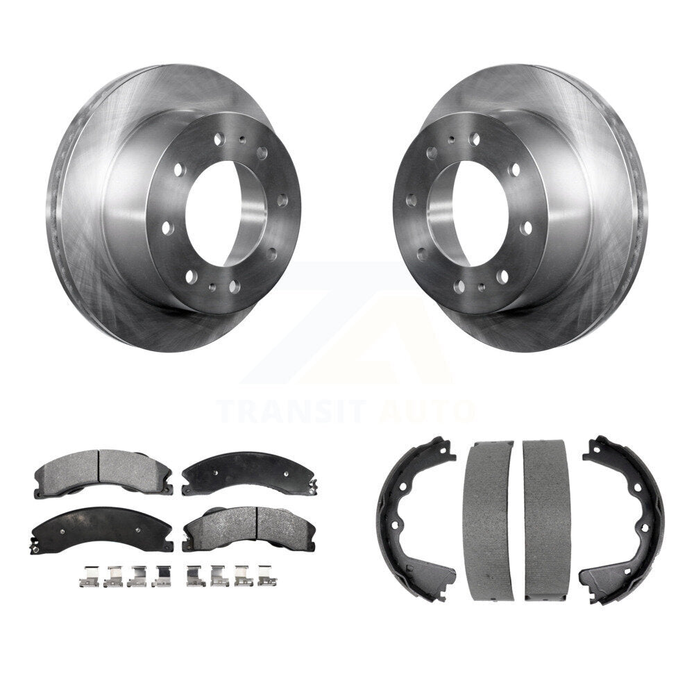Rear Disc Rotors Ceramic Pads Parking Shoes Kit For GMC Sierra 2500 HD Chevrolet Suburban K8T-105393