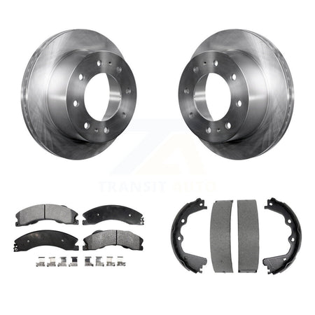 Rear Disc Rotors Ceramic Pads Parking Shoes Kit For GMC Sierra 2500 HD Chevrolet Suburban K8T-105393