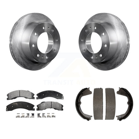 Rear Disc Rotors Ceramic Pads Parking Shoes Kit For Chevrolet Silverado 2500 HD GMC 3500 K8T-105394