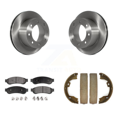 Rear Disc Rotors Ceramic Pads Parking Shoes Kit For 2011-2012 Ford F-350 Super Duty F-250 K8T-105395
