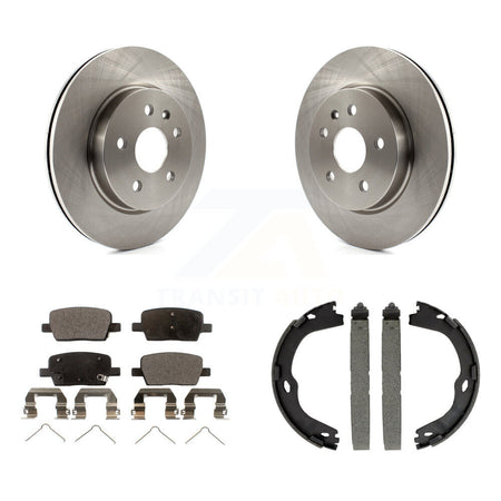 Rear Disc Rotors Ceramic Pads And Parking Brake Shoes Kit For Chevrolet Camaro K8T-105402