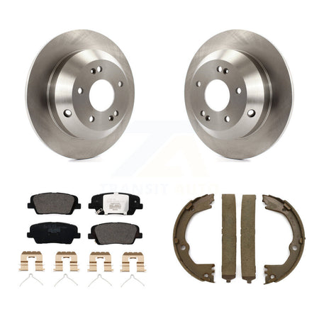 Rear Disc Rotors Ceramic Pads Parking Shoes Kit For Kia Sorento With Red Painted Calipers K8T-105407