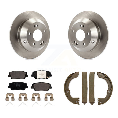 Rear Disc Rotors Ceramic Pads And Parking Brake Shoes Kit For Hyundai Santa Fe Sport XL K8T-105408