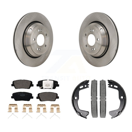 Rear Disc Rotors Ceramic Pads And Parking Brake Shoes Kit For 2018-2020 Genesis G80 3.3L K8T-105410