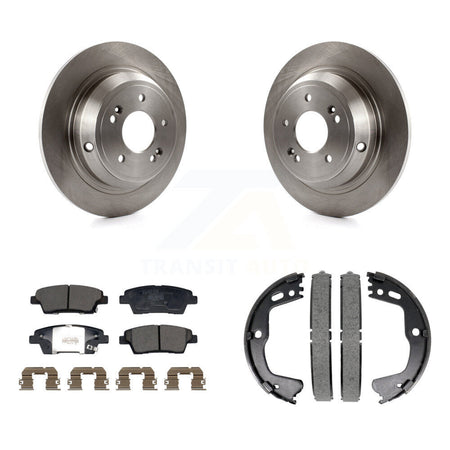 Rear Disc Rotors Ceramic Pads Parking Brake Shoes Kit For 2018-2020 Genesis G80 3.8L 5.0L K8T-105411