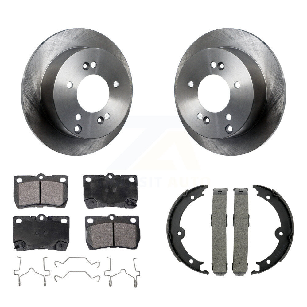 Rear Disc Rotors Ceramic Pads And Parking Brake Shoes Kit For Lexus IS250 K8T-105416