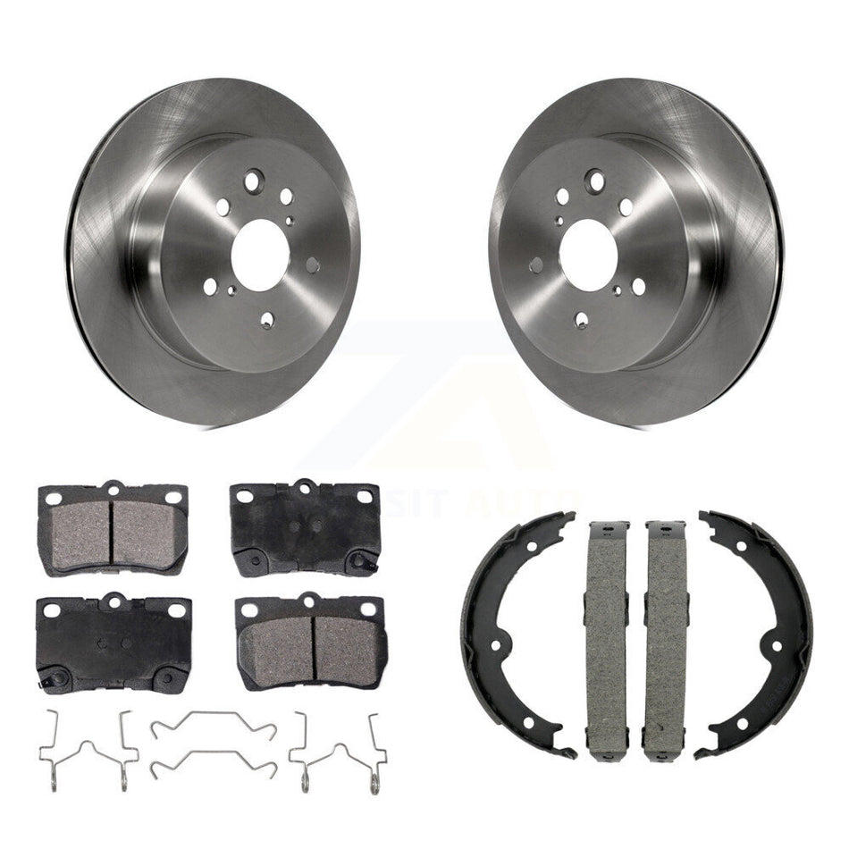 Rear Disc Rotors Ceramic Pads Parking Shoes Kit For Lexus IS250 IS350 GS350 GS300 GS450h K8T-105417