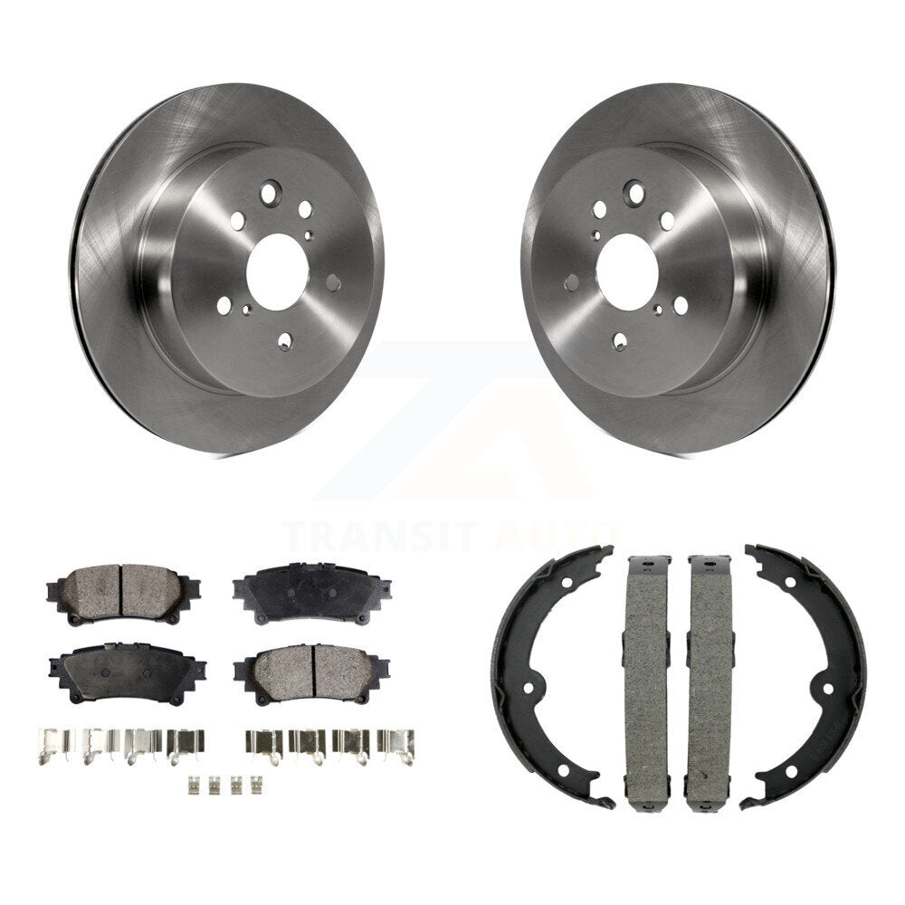 Rear Disc Rotors Ceramic Pads And Parking Brake Shoes Kit For Lexus IS350 IS250 K8T-105419
