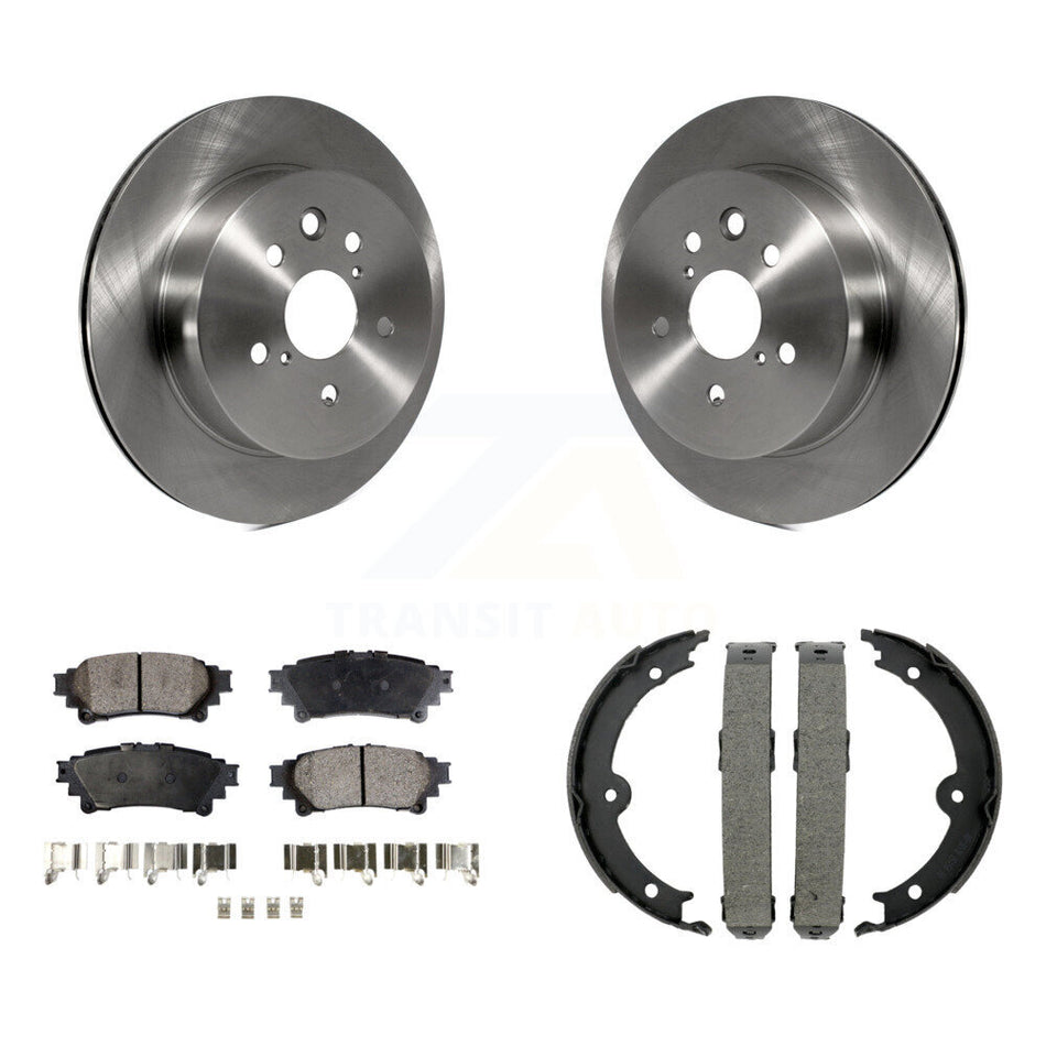 Rear Disc Rotors Ceramic Pads And Parking Brake Shoes Kit For Lexus IS350 IS250 K8T-105419