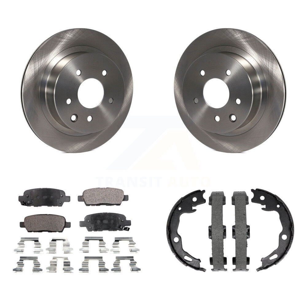Rear Disc Rotors Ceramic Pads And Parking Brake Shoes Kit For Nissan Rogue Sport Qashqai K8T-105421