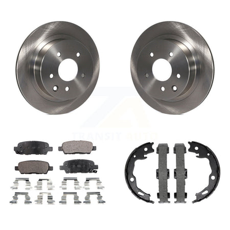 Rear Disc Rotors Ceramic Pads And Parking Brake Shoes Kit For Nissan Rogue Sport Qashqai K8T-105421