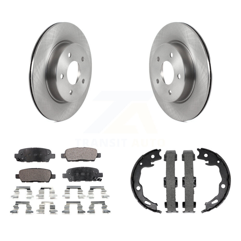 Rear Disc Rotors Ceramic Pads And Parking Brake Shoes Kit For Nissan Qashqai Rogue Sport K8T-105422