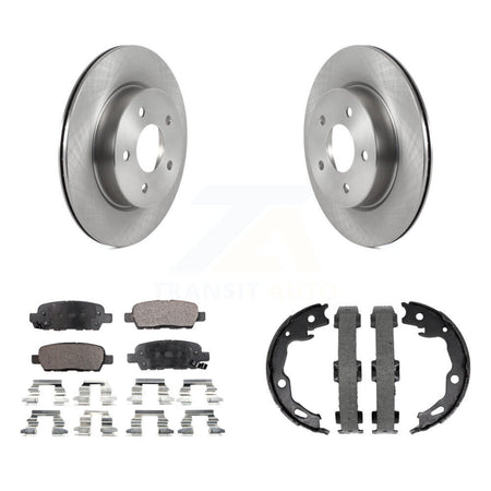 Rear Disc Rotors Ceramic Pads And Parking Brake Shoes Kit For Nissan Qashqai Rogue Sport K8T-105422