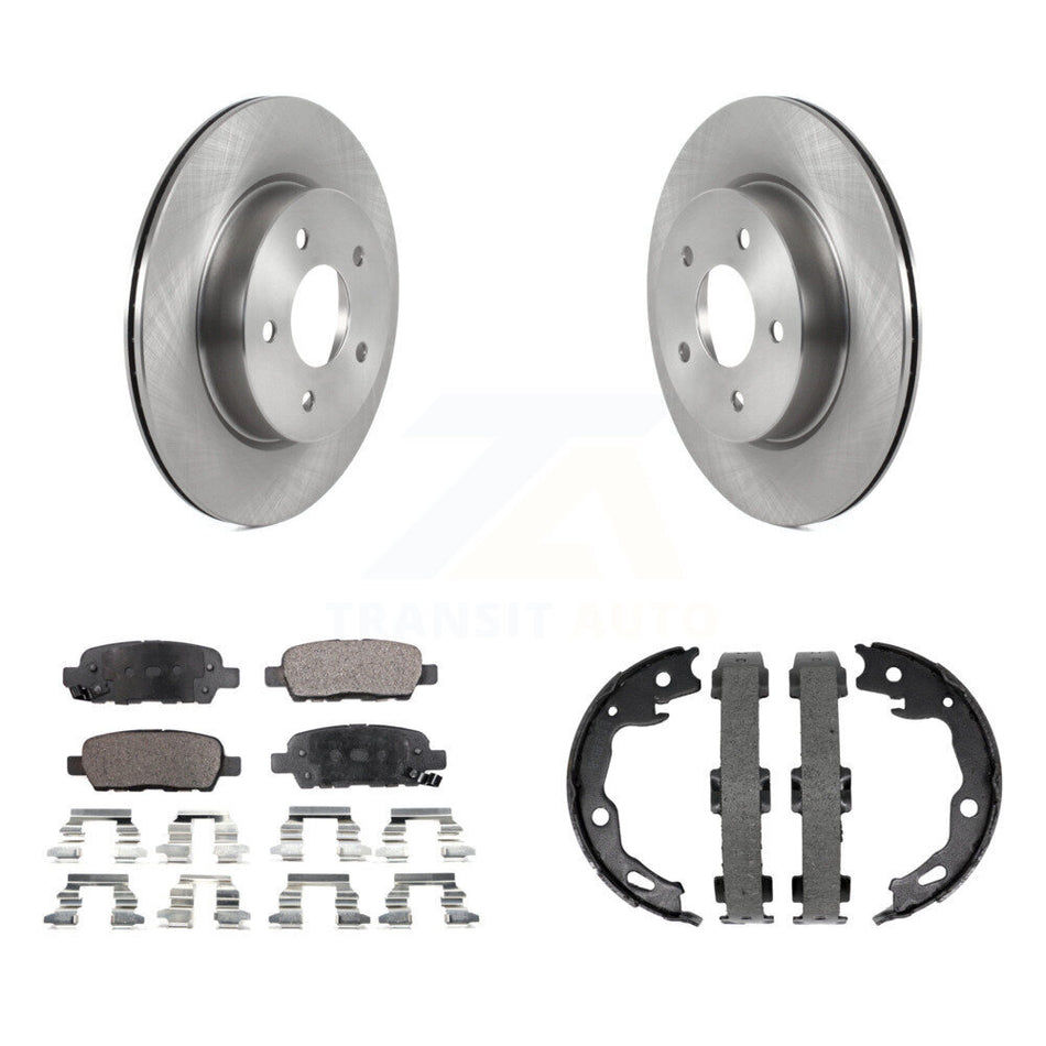Rear Disc Rotors Ceramic Pads And Parking Brake Shoes Kit For Nissan Qashqai Rogue Sport K8T-105422