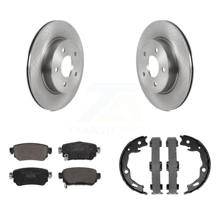 Rear Disc Rotors Ceramic Pads And Parking Brake Shoes Kit For Nissan Rogue Sport Qashqai K8T-105423